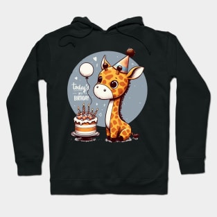 Kawaii Giraffe Today Is My Birthday Party Hoodie